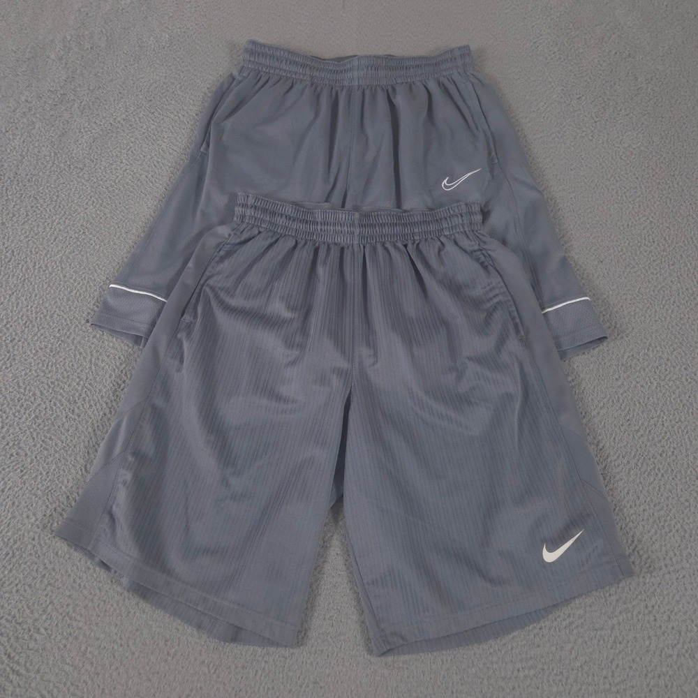 LOT OF 2 Nike Shorts Mens XL Grey Fastbreak Basketball Layup 2.0 Mesh Athletic
